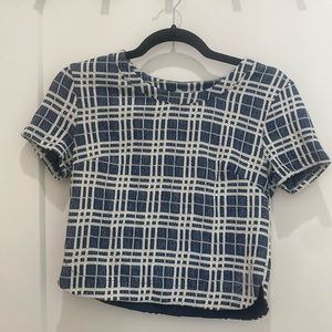 Blue & white Lush top